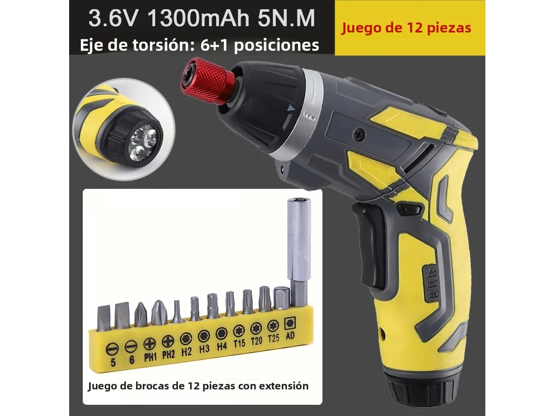 Juego de 12 piezas (d12 piezas) de destornilladores eléctricos inalámbricos recargables de 4,2 V