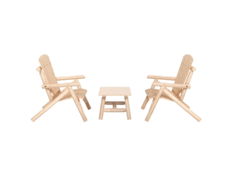 Conjunto 3 de muebles de jardín VIDAXL madera maciza de abeto