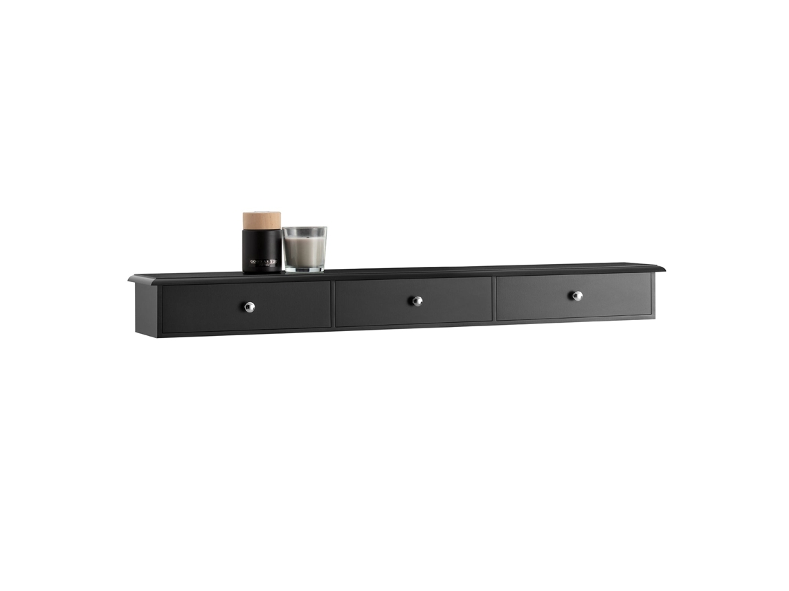 Estante de pared con 3 cajones negro Frg43-L-Sch SOBUY