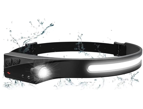Linterna Frontal CHRONUS TD230201 Recargable 4 Modos de Luz Ajustable, Linterna Frontal Impermeable con Cable USB, Linternas Frontales LED Súper