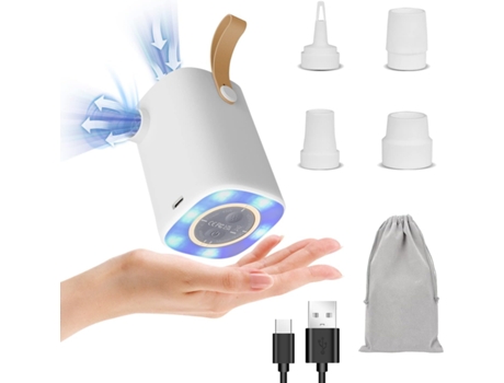 Mini bomba de aire portátil para inflables Presión de 5000Pa e iluminación LED Bomba de aire USB Descompresión Inflado rápido para acampar Ao CHRON...