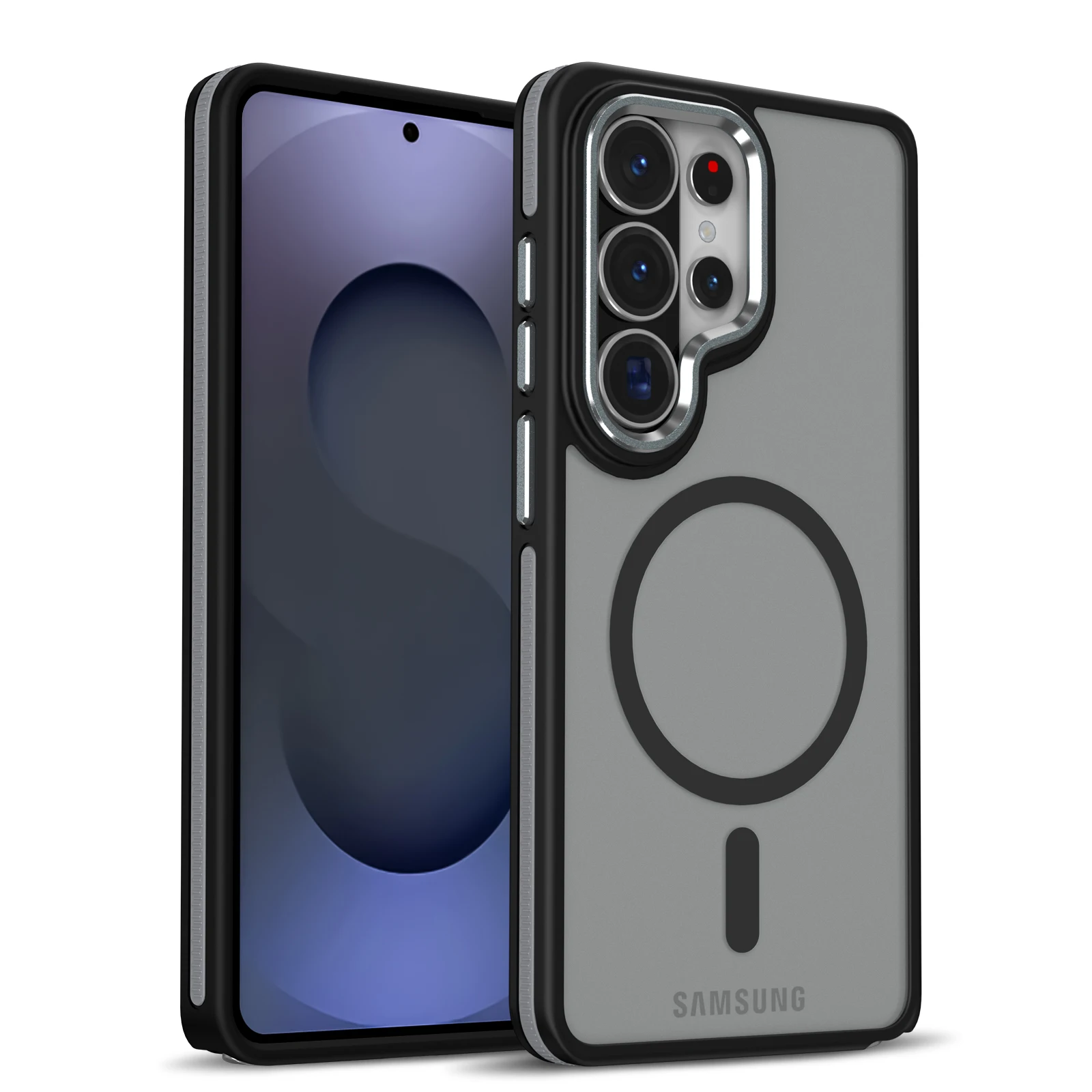 (galaxy S24, Negro) Funda Magnética Mate Para Teléfono Samsung, Resistente A Golpes Y Caídas, Con Cubierta Trasera Rígida.