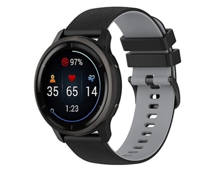 Pulsera para Suunto 5 Peak Plaid Texture Correa de reloj de silicona pequeña de dos colores Negro Gris VENISYMLIS