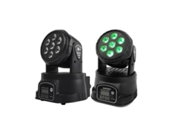 Faro móvil RGBWA UV, 7 x 18 W, control DMX, 2 unidades, enchufe UE OEM