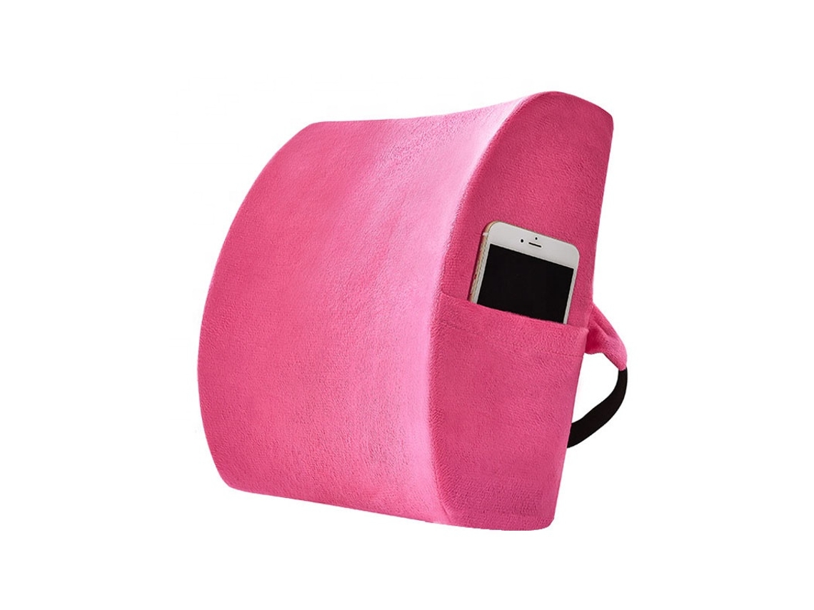 Almohada De Espuma Viscoelástica Para Soporte Lumbar Para Silla De Oficina O Coche, Alivia El Dolor Lumbar, Rojo Gertiz