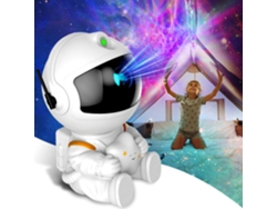 Proyector de galaxia de astronauta para techo de nebulosa con temporizador y control remoto para decoración de habitaciones (blanco) CHRONUS