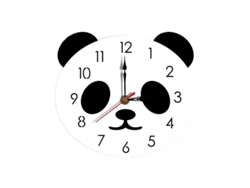 2026-reloj De Pared Panda Divertido Silencioso Acrílico Decoración Niños Habitación Madera 29x26cm Negro