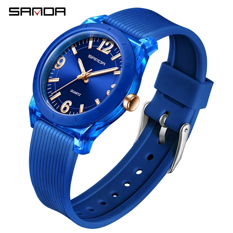 Reloj de cuarzo MDUG elegante para jóvenes estudiantes con correa de silicona, resistente al agua.