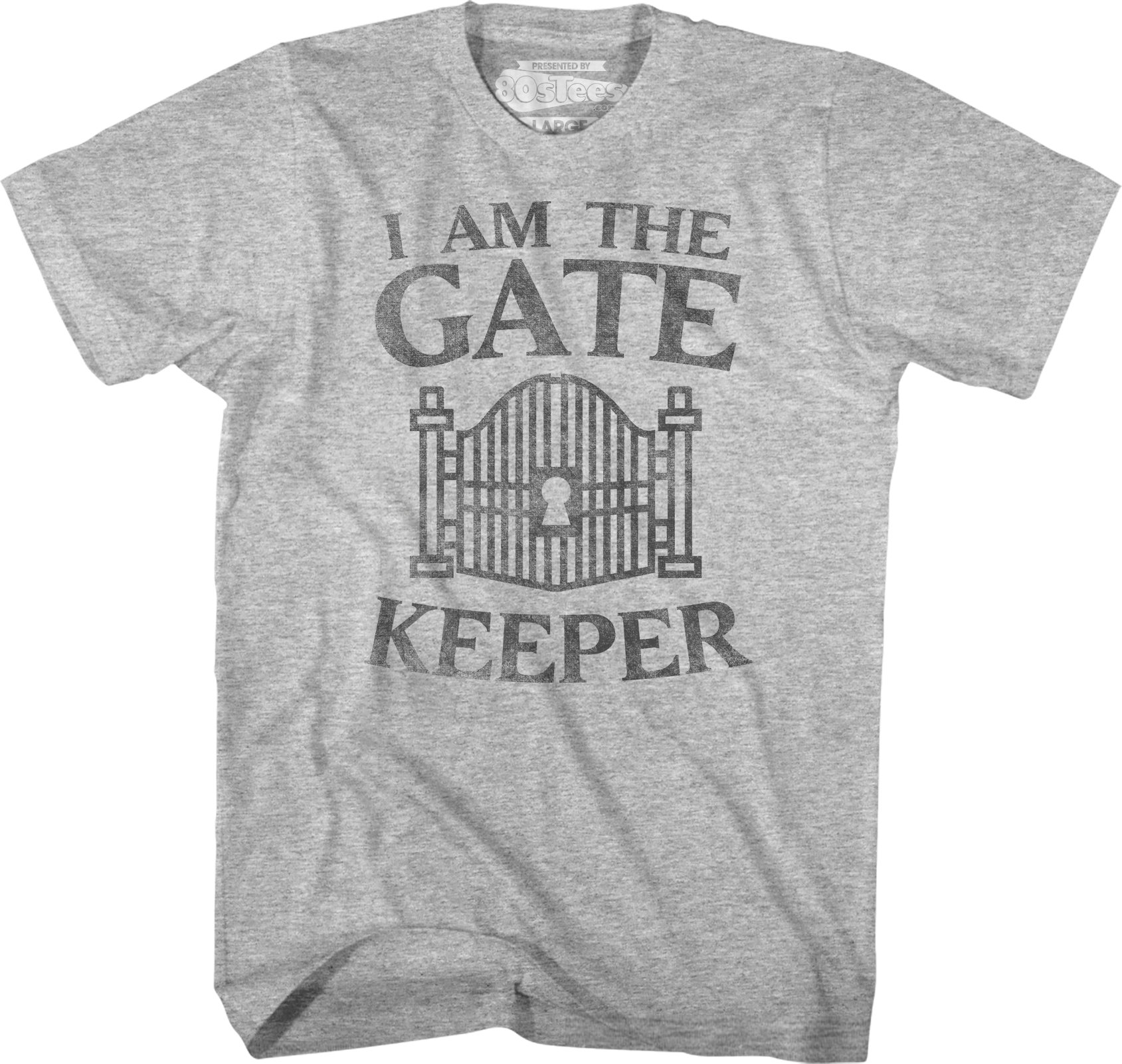 Camiseta Unisexo DEEPSTONE I Am The Gatekeeper Ghostbusters Brezo gris (L)