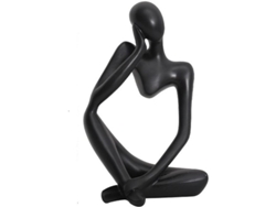 2026-escultura Mini Pensador Linjou De Resina Negra Moderna Abstracta Decoración De Escritorio