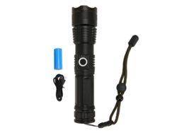 Linterna LED ajustable Bj-Linterna P50 de 5000 lm con 3 modos de iluminación, pantalla y brillo de batería para aventuras al aire libre y acampada.