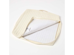 Homescapes Cream Quilted Cotton Armchair Booster Cushion Cover
