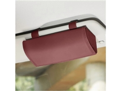 Caja Para Gafas De Coche Con Imán, Almacenamiento Para Gafas De Sol, Pu Resistente, Compatible Con Suv Camión, Color Vino Tinto