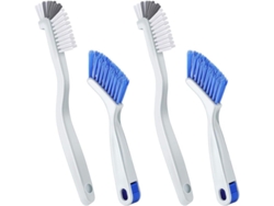Juego De 4 Cepillos De Limpieza Para Botellas, Fregadero, Cocina, Ventanas Y Baño (blanco, Azul)
