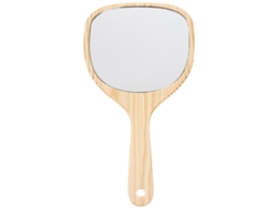 Omni-espejo De Mano Doble Lado Con Marco De Madera Espejo Cosmético De Madera Elegante Para Maquillaje Y Grooming 28,5x15cm