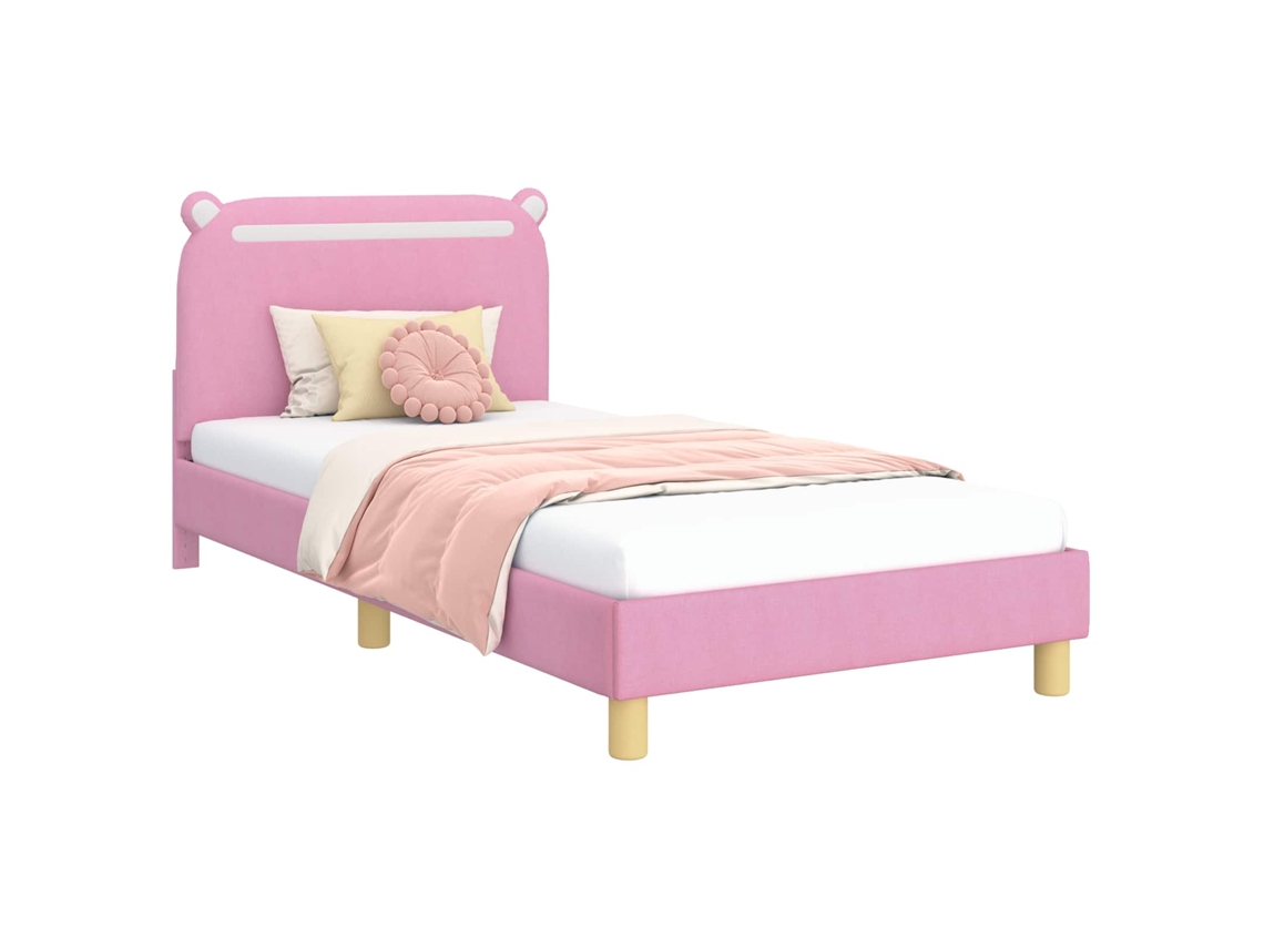 Maison Exclusive - Cama Para Niños Con Cabecero Con Cabecera Rosa 90 X 190 Cm Tela