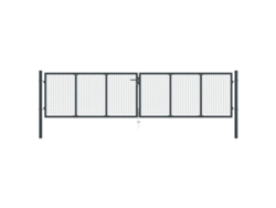 Puerta De Malla De Jardín Acero Galvanizado Gris 400x125 Cm