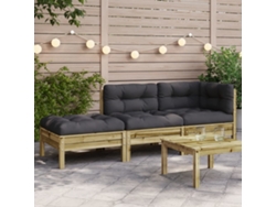 Sofá de jardín de 2 plazas con cojines y reposapiés Dkd Home Decor
