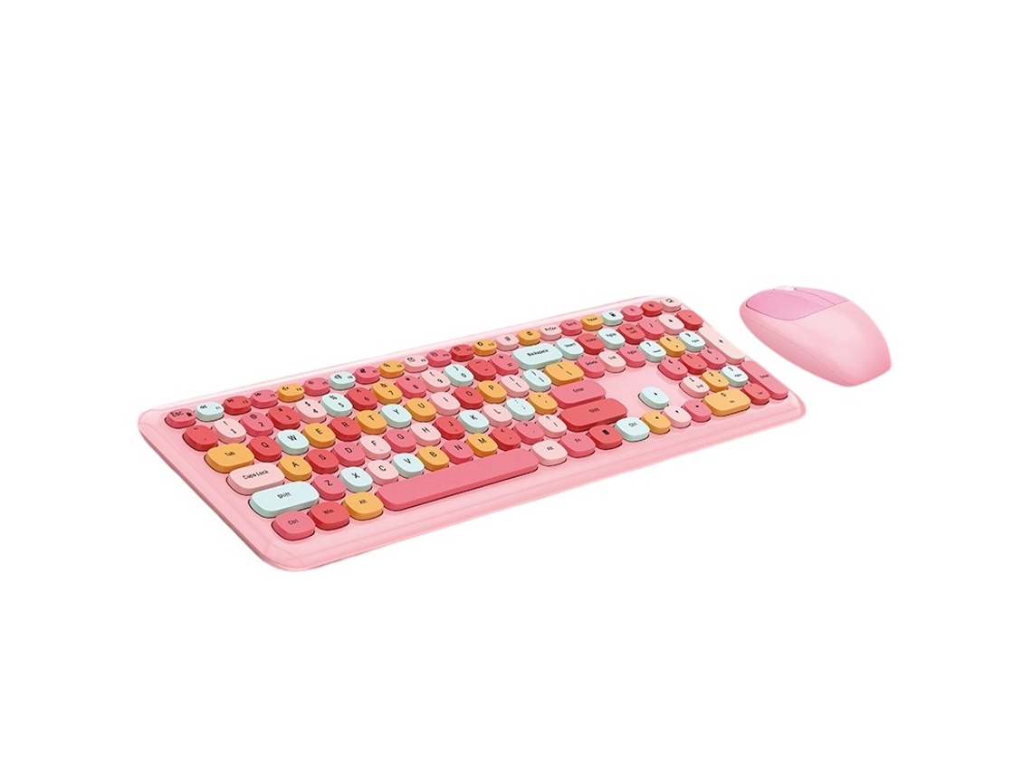 Conjunto de teclado y ratón inalámbricos estilo vintage