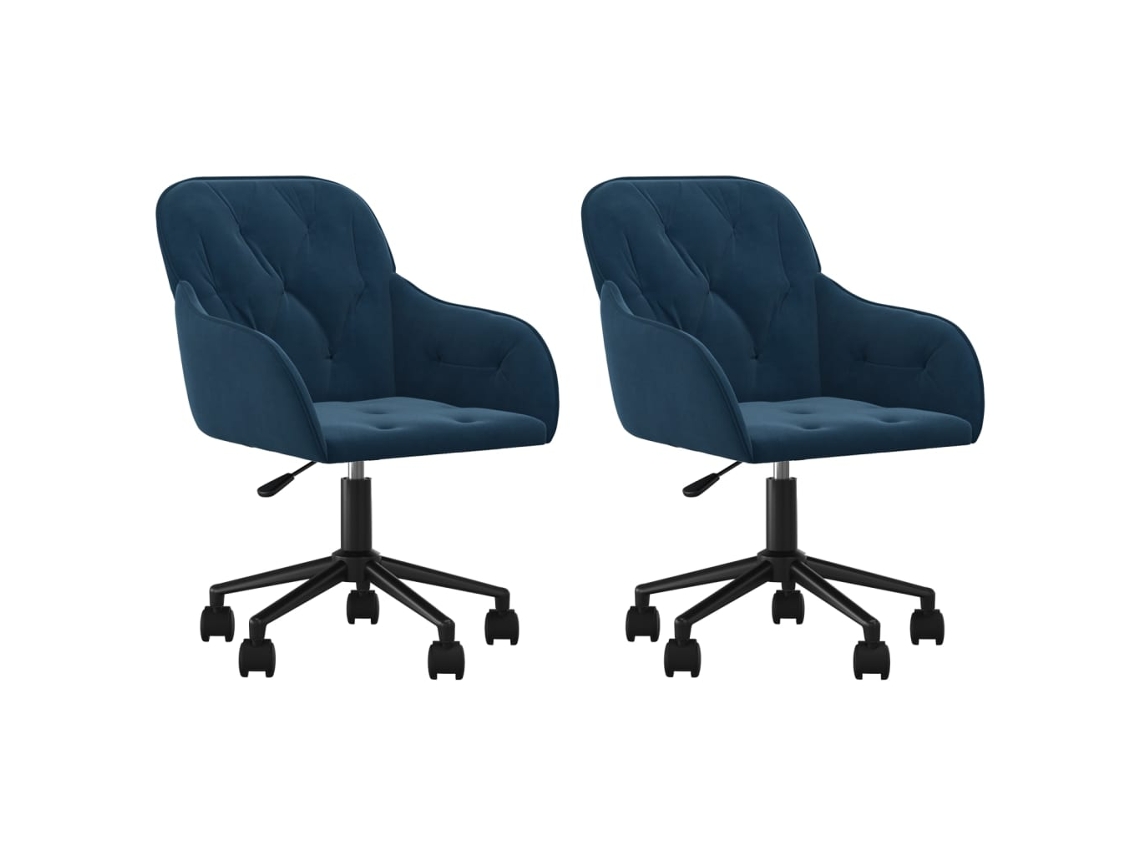 Maison Exclusive - Sillas De Comedor Giratorias 2 Uds Terciopelo Azul