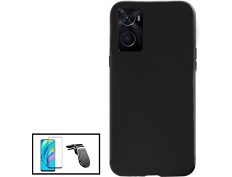 Kit Carcasa + Protector de Pantalla + Soporte Oppo Reno7 Z 5G GIFT4ME Negro