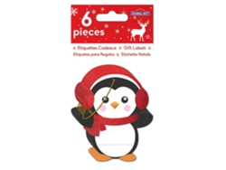 6 Pegatinas GLOBAL GIFT de regalo - Pingüinos de purpurina