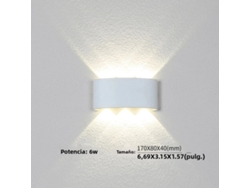 Aplique De Pared Led De 6w (blanco Cálido), Resistente Al Agua, Apto Tanto Para Uso Interior Como Exterior.