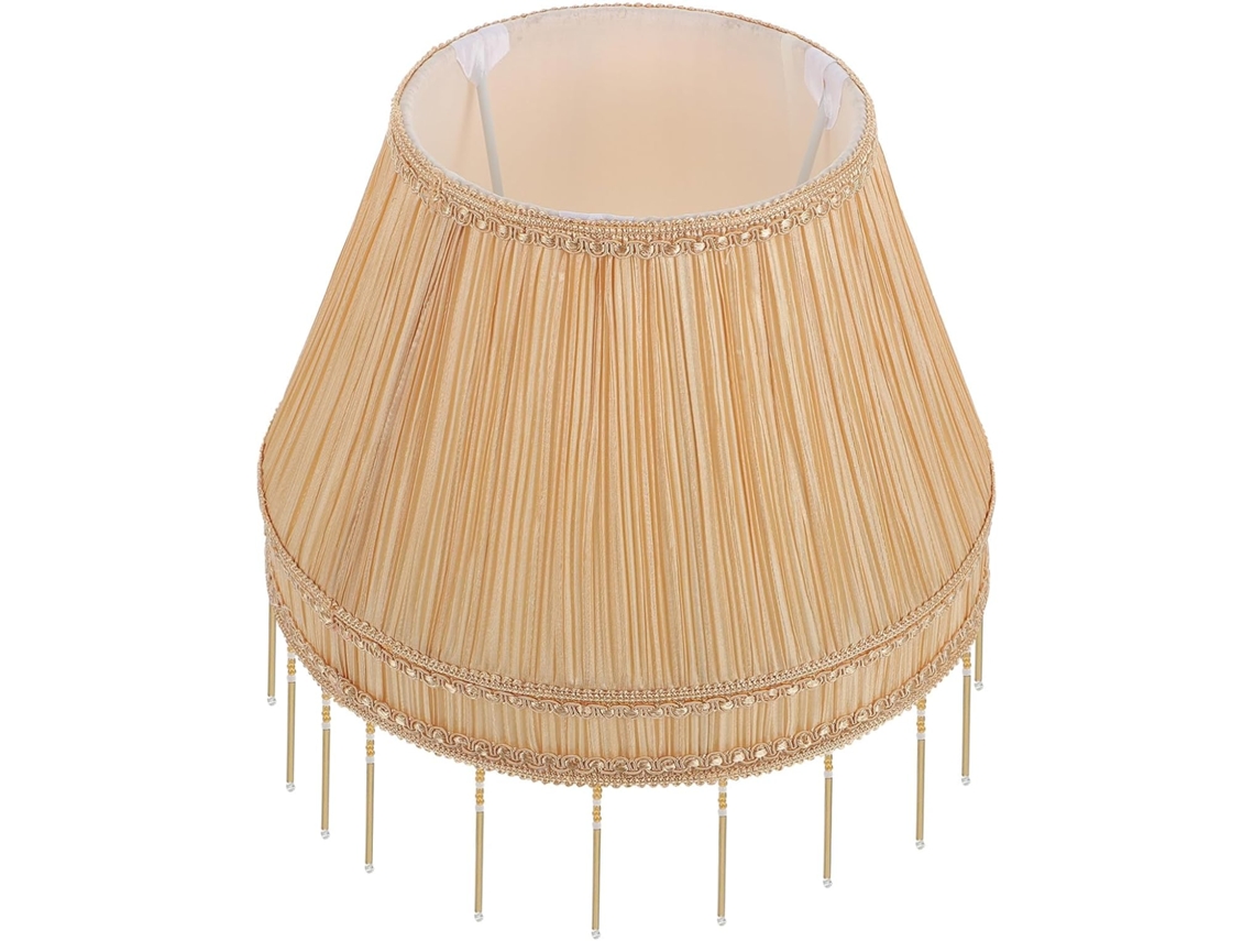 Versátil, Tejido Amarillo Vintage, Resistente Y A Prueba De Polvo, Compatible Con Bombillas E27, Protección Ocular.