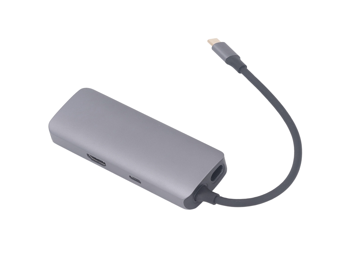 Estación de acoplamiento de aluminio tipo C 2026 con puerto USB 3.0 y puerto múltiple RJ45 para Windows 6 en 1