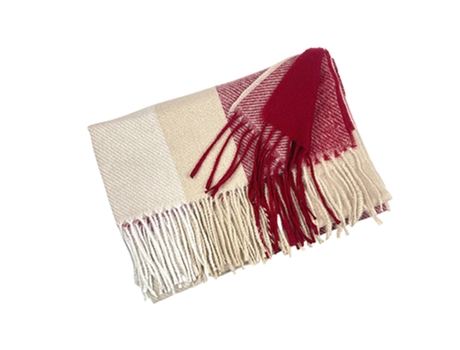 Pañuelo JEIIBRZUI Cuadros Borlas Juego Rojos Blancos Malla Multicolor