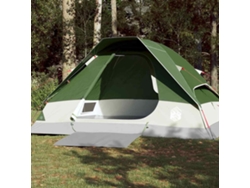 Tienda de campaña tipo domo impermeable verde para 4 personas.