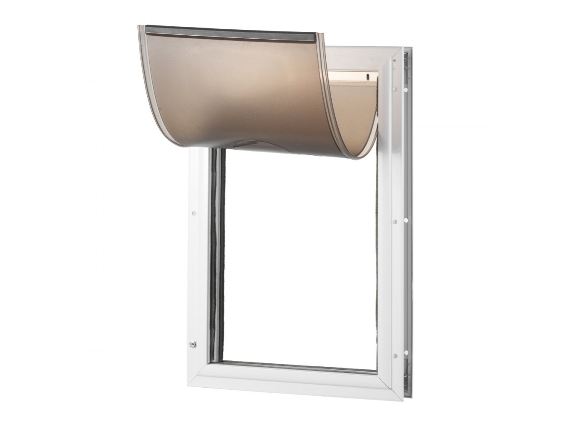 Puerta para Mascotas XL con Sistema Magnético, Marco de Aluminio y Solapa de PVC Tekmaquinas