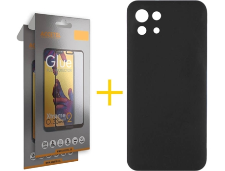 Kit Funda + 2 Protectores de Pantalla Xiaomi Mi 11 Lite 5G ACCETEL Liso 1 Negro