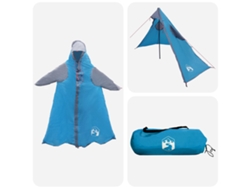 Poncho impermeable Vidaxl 2 en 1 con capucha, azul, 262 x 126 x 130 cm