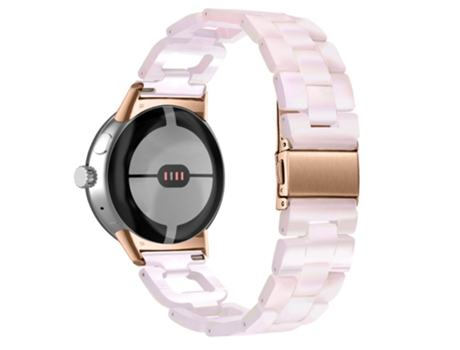 Correa de acero inoxidable hebilla en forma de D para Google Pixel Watch - color rosa pálido