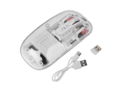 Ratón inalámbrico Bluetooth blanco transparente