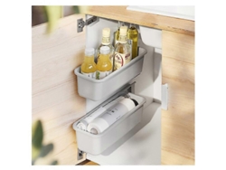 Omni-2 Cestas Deslizantes Para Organizar Armarios Bajo El Lavabo Almacenamiento De Especias Gris