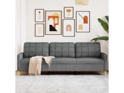 Sofá De 3 Plazas | Sofá De Salón | Sofá De Descanso De Tela Gris Oscuro 210 Cm