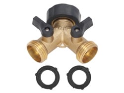Válvula De Bola Bidireccional, Divisor De Manguera De Cobre Duradero Para Riego De Jardines De 3/4 De Pulgada.