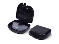 Estuche Para Protector Bucal, 2 Unidades, Inodoro, Ventilado, Duradero, Higiénico, 3,14 Pulgadas, Negro