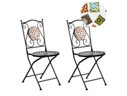 Conjunto de 2 sillas BELIANI Casario de Hierro Negro 40x44x90