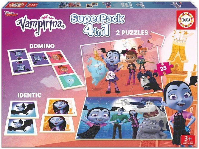 Conjunto Puzzles EDUCA 4 en 1 Vampirina Disney (21 Piezas)