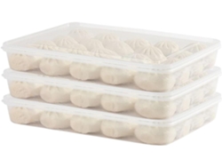 Soporte Para Huevos Para Refrigerador, 3 Piezas Grandes Apilables Aptas Para Microondas - Caja Para Ravioles Frescos |