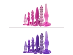 Conjunto 6 Tapones Anal Silicona Juguetes Sexo Adulto Estimulador Clítoris G-spot