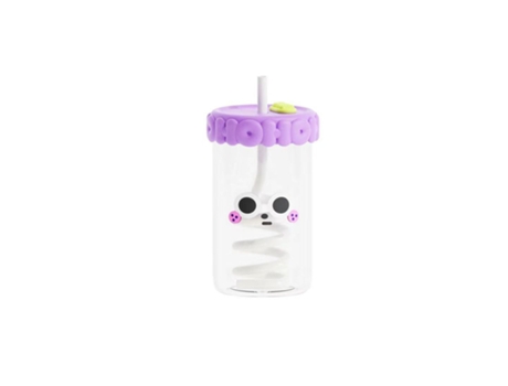 Taza de cristal pajita creativa niñas oficina taza de agua con tapa taza de café té con leche