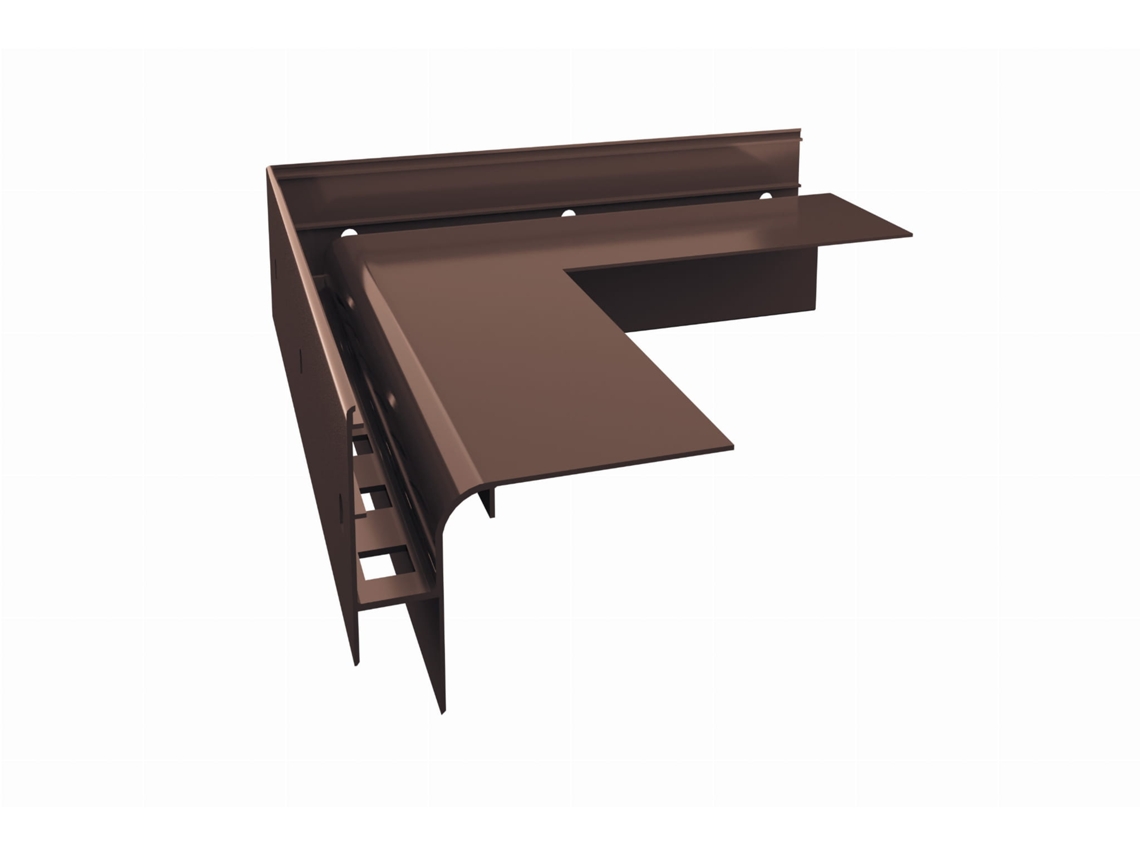 Esquina de aluminio de 90° Renoplast® para perfil de alero W30r Marrón  Acabados de Terrazas y Balcones  Suelos ventilados elevados A
