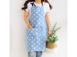 2026-3940-delantal De Algodón Linjou Para Mujeres Con Bolsillos Ajustable Para Cocina Horneado Limpieza Hogar Diseño D Azul Claro