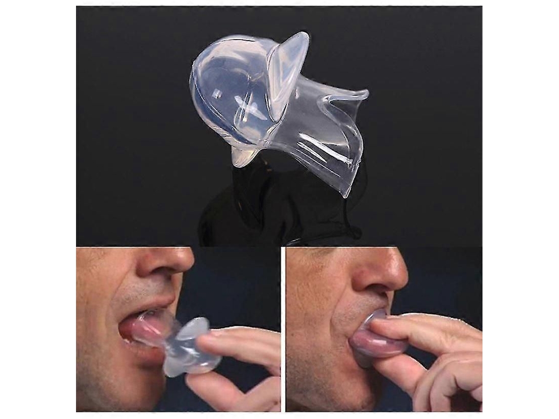 Dispositivo de retención lingual de silicona antironquidos con estuche, ayuda a detener los ronquidos y a dormir, 2 unidades, transparente TAISHENGDA