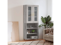 Aparador Alto Madera Contrachapada Gris Sonoma 69,5x34x180 Cm