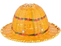 Casco De Seguridad Con Ventilación Eficiente En Bambú Tejido Para Una Protección Solar Transpirable, Color
